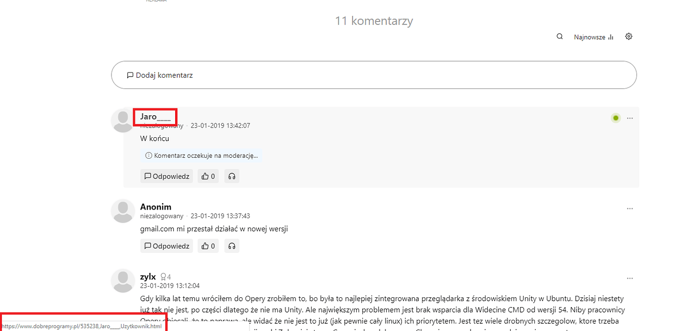 Pseudonim Użytkownika Internetu Np Forum Komentarz użytkownika przenosi do profilu innego istniejącego