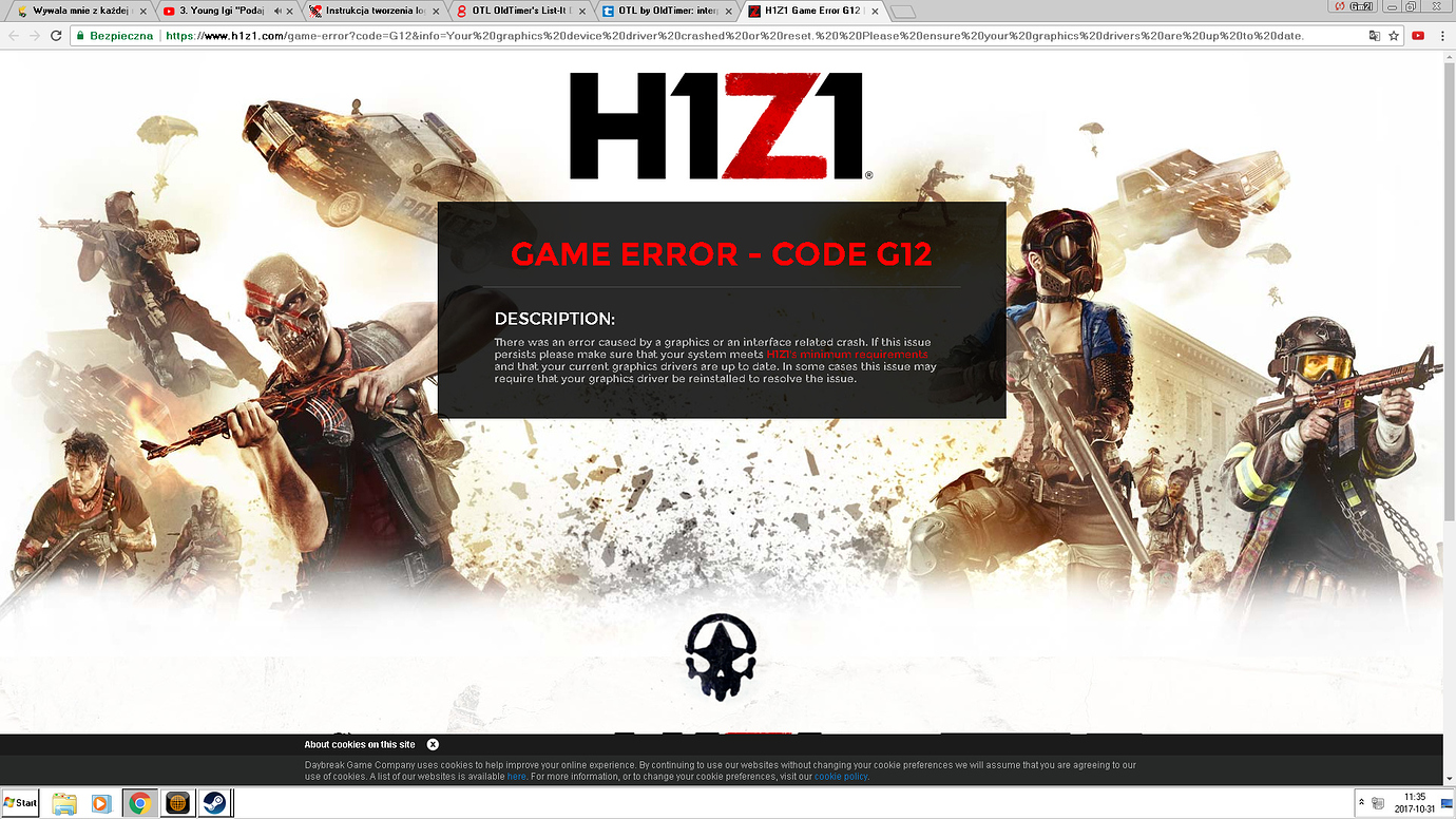 Error h s. H1z1 Error. Error game.