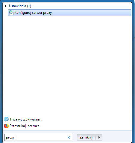 konfiguruj serwer proxy